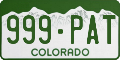 CO license plate 999PAT