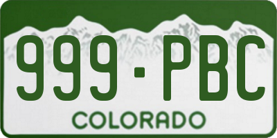 CO license plate 999PBC