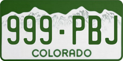 CO license plate 999PBJ