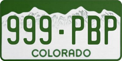 CO license plate 999PBP