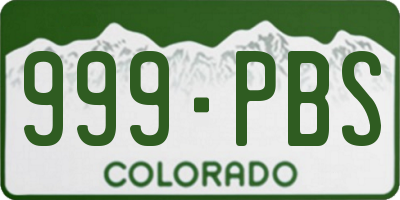 CO license plate 999PBS