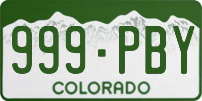 CO license plate 999PBY