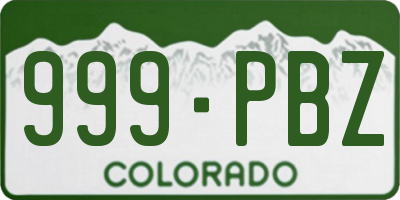 CO license plate 999PBZ