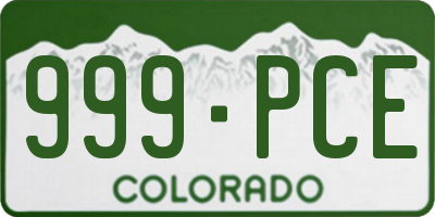 CO license plate 999PCE