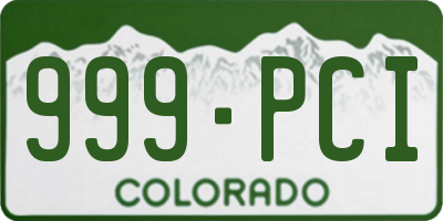 CO license plate 999PCI