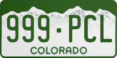 CO license plate 999PCL