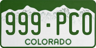 CO license plate 999PCO