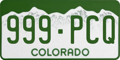 CO license plate 999PCQ