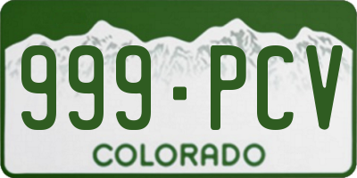 CO license plate 999PCV