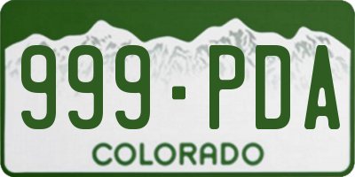 CO license plate 999PDA
