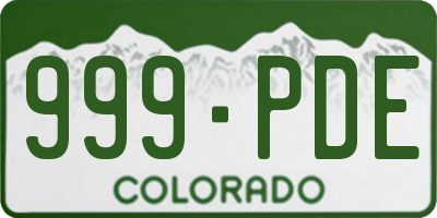 CO license plate 999PDE