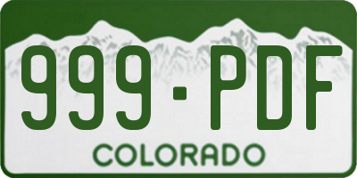 CO license plate 999PDF