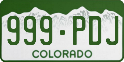 CO license plate 999PDJ