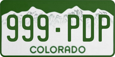 CO license plate 999PDP