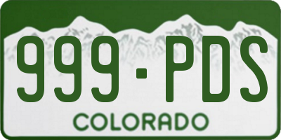 CO license plate 999PDS