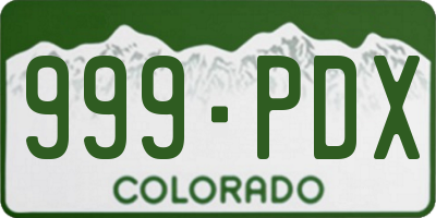 CO license plate 999PDX