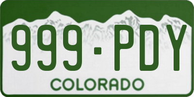 CO license plate 999PDY