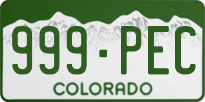 CO license plate 999PEC