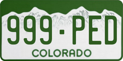 CO license plate 999PED