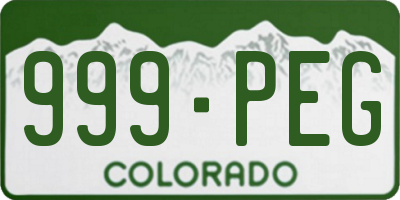 CO license plate 999PEG
