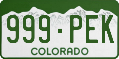 CO license plate 999PEK