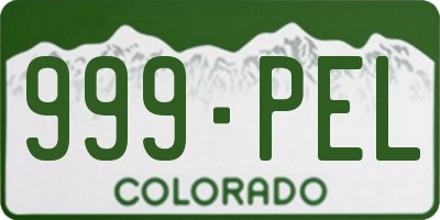 CO license plate 999PEL
