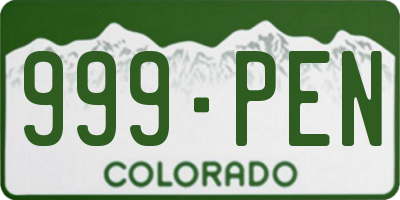 CO license plate 999PEN