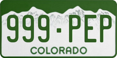 CO license plate 999PEP