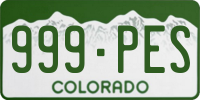 CO license plate 999PES