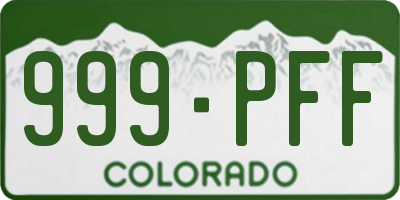 CO license plate 999PFF