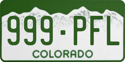 CO license plate 999PFL