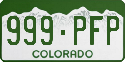 CO license plate 999PFP