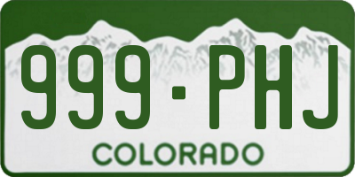 CO license plate 999PHJ