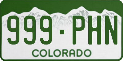 CO license plate 999PHN