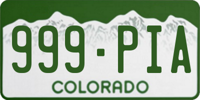 CO license plate 999PIA
