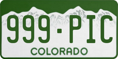 CO license plate 999PIC