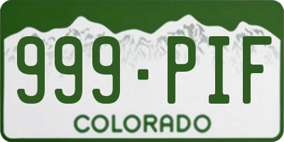CO license plate 999PIF