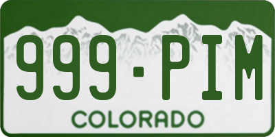 CO license plate 999PIM