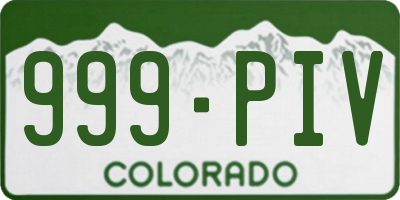CO license plate 999PIV