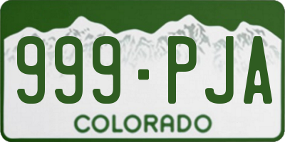 CO license plate 999PJA