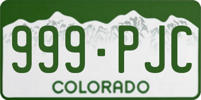 CO license plate 999PJC