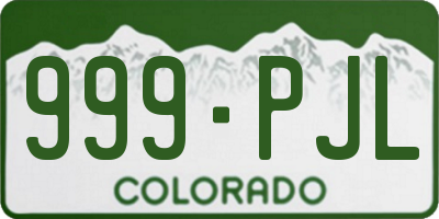 CO license plate 999PJL
