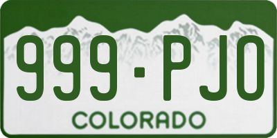 CO license plate 999PJO