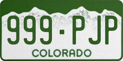 CO license plate 999PJP