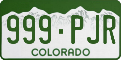 CO license plate 999PJR