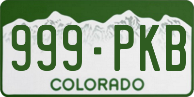 CO license plate 999PKB