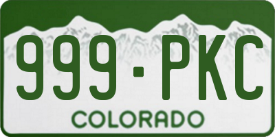 CO license plate 999PKC
