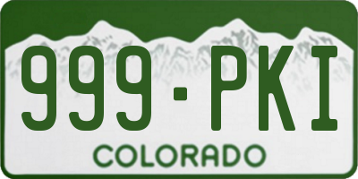 CO license plate 999PKI