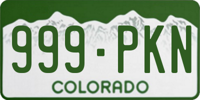 CO license plate 999PKN