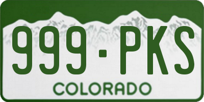 CO license plate 999PKS